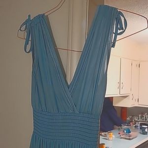 Torquise/Hawaiian theme sun dress. Size medium